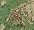 1775年頃に作製されたフェラーリス地図でのダンメ