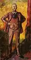 『ダニエル・ヤーコブソン教授の肖像』1908-09年。油彩、キャンバス、204 × 111.5 cm。ムンク美術館。