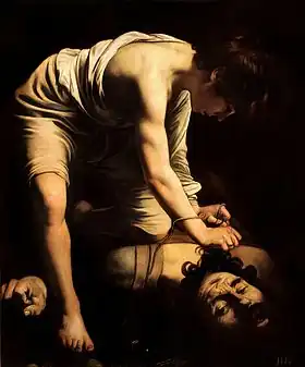 『ダヴィデとゴリアテ』（1599年頃）プラド美術館（マドリード）