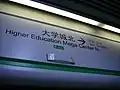 ホームドアの上にある駅名標