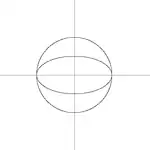 x2 + 4 y2 - 1 = 0 とは、交叉数 2 の交点を2つ持つ