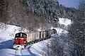 石北線の貨物列車編成の前後に機関車が連結されているが、プッシュプル列車ではない。