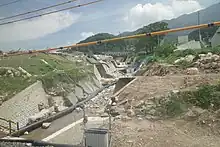 土石流が通過した渓流(長野県南木曾町)
