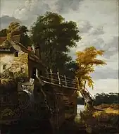 粉ひき所のある風景