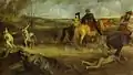 エドガー・ドガ『中世の戦争の場面』1865年。油彩、紙・キャンバス、83.5 × 148.5 cm。オルセー美術館。