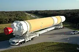 気象衛星GOES 14を打ち上げるデルタIV。RS-68エンジンを備える。