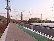 茶色に着色されたコンクリート電柱