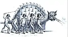 タラスクの山車。1846年の挿画