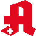 The red stylized "A" (Apotheke) used in Germany