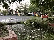 令和元年東日本台風通過後の供養塚児童公園。