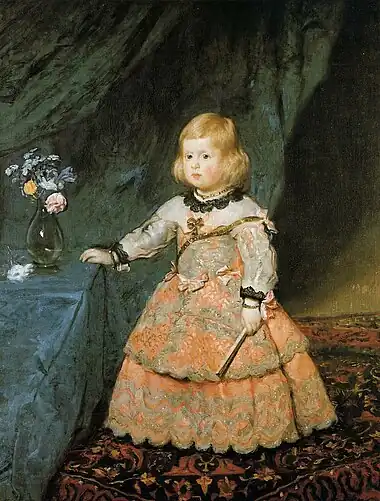 ディエゴ・ベラスケス『ピンクのドレスのマルガリータ王女』、(1653-1654年ごろ)、美術史美術館
