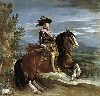 ディエゴ・ベラスケス『フェリペ4世騎馬像』、(1635年ごろ)、プラド美術館