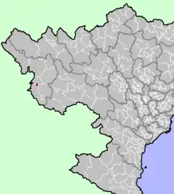 北部ベトナムにおけるディエンビエンフーの位置の位置図