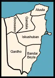 バリ地域内でのベイラ地区の範囲