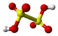 Ball-and-stick model of dithionic acid{{{画像alt2}}}