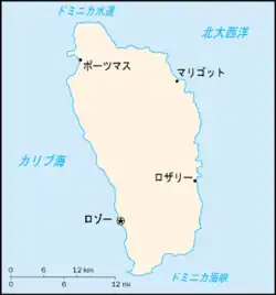 ロゾーの位置の位置図