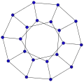 正十二面体
  
    
      
        n
        =
        20
      
    
    {\displaystyle n=20}
  
, 
  
    
      
        m
        =
        30
      
    
    {\displaystyle m=30}