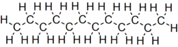 Skeletal formula of dodecane with all implicit carbons shown, and all explicit hydrogens added{{{画像alt1}}}