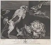 「犬と静物」(原画)チャールズ・ジャーヴァス(版画)ボイデル