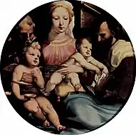 Holy Family with the Infant John the Baptist and a Donor　(c. 1530-1535)、ドメニコ・ベッカフーミ