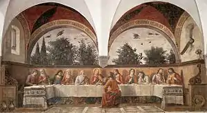 【参考図1】ギルランダイオ《最後の晩餐》1480年