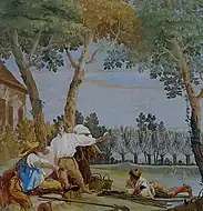 休息する農夫 (1757)Villa Valmarana ai Nani蔵