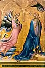 『三連祭壇画の受胎告知』(Annunciation Triptych), ロレンツォ・モナコ,1410-1415 (フィレンツェのアカデミア美術館蔵)。