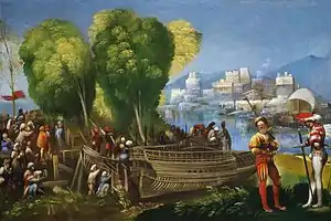 ドッソ・ドッシ 『リビアの海岸のアエネアスとアカテス』(c.1520)