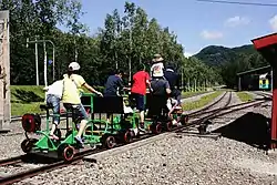 丸瀬布森林公園いこいの森(北海道遠軽町)の軌道自転車(軌間762mm)