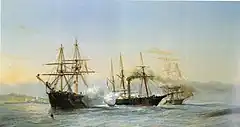 モロッコの沖の海戦（c.1845）