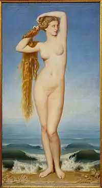 アモリー=デュヴァル『ヴィーナスの誕生』1862年。油彩、キャンバス、197 × 109 cm。リール宮殿美術館。
