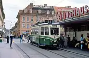 250形はオーストリアの路面電車で最後の営業用2軸車となった(1990年撮影)