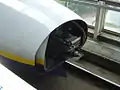 カバーを開いた状態で見える自動分割・併合装置（2007年11月 福島駅）