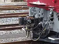 EF81 141の双頭連結器（2010年2月 尾久駅）