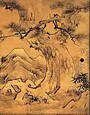「花鳥図」(部分) 狩野永徳筆。京都聚光院方丈の襖絵の一部。
