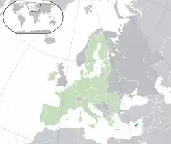 ヨーロッパにおけるキプロスの地図