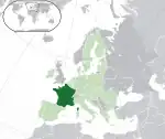 ヨーロッパにおけるフランスの地図