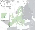 ヨーロッパにおけるジブラルタルの地図