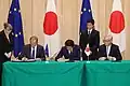 日本・EU経済連携協定署名（東京）