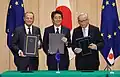 日本・EU経済連携協定署名（東京）