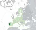 ヨーロッパにおけるポルトガルの地図