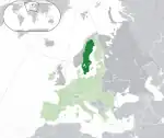 ヨーロッパにおけるスウェーデンの地図