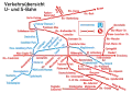 1984年時点の東ベルリンの地下鉄(Uバーン)とSバーンの路線図