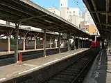 旧駅舎プラットホーム（車止め方向）