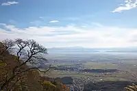 弥彦山頂より見た越後平野