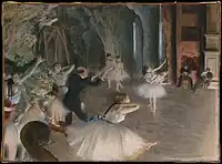 『舞台のバレエ稽古』(1874) メトロポリタン美術館"Répétition d'un ballet sur la scène"