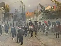 観戦武官の前で働く電信部隊(1880)
