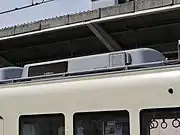 RPU3044冷房装置ワンマン運転開始時に車外スピーカーが取り付けられている。