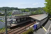 パラディオ橋北側から見た駅(2014年5月)