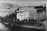 "A-16 エイラート"。1948年、ハイファ港。